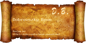 Dobrovszky Bese névjegykártya
